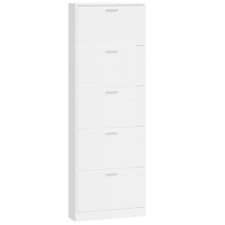 vidaXL Scarpiera Bianco Lucido 59x17x169 cm in Legno ingegnerizzato