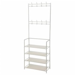 Storage solutions Appendiabiti con 4 Ripiani 60x26x155 cm Bianco