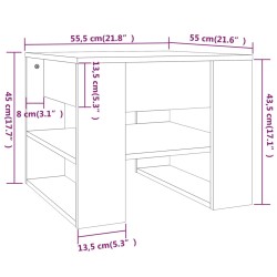 vidaXL Tavolino da Salotto Marrone 55,5x55x45 cm Legno ingegnerizzato