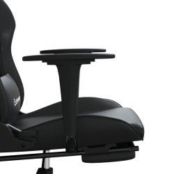 Sedia da Gaming con Poggiapiedi Nero in Similpelle