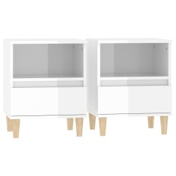 vidaXL Comodini 2 pz in Bianco Lucido 40x35x50 cm