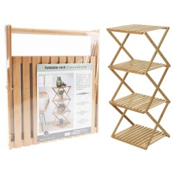 Home&Styling Scaffale Pieghevole a 4 Ripiani in Bambù