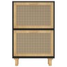 vidaXL Scarpiera Nero 52x25x80cm Legno ingegnerizzato e Rattan Naturale