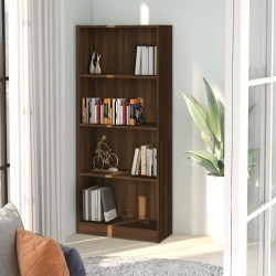 vidaXL Libreria 4 Ripiani Rovere Marrone 60x24x142cm Legno ingegnerizzato