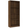 vidaXL Libreria 4 Ripiani Rovere Marrone 60x24x142cm Legno ingegnerizzato