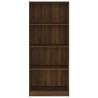 vidaXL Libreria 4 Ripiani Rovere Marrone 60x24x142cm Legno ingegnerizzato