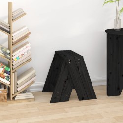 vidaXL Sgabelli 2 pz Nero 40x40x45 cm in Legno Massello di Pino