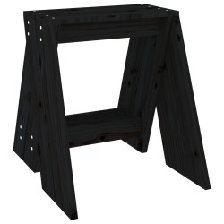 vidaXL Sgabelli 2 pz Nero 40x40x45 cm in Legno Massello di Pino