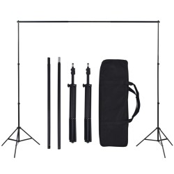 vidaXL Kit per Studio Fotografico con Set Luci, Fondale e Riflettore