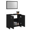 Set Mobili da Bagno 3 pz Nero in Truciolato