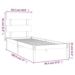 Giroletto in Legno Massello 90x190 cm Single