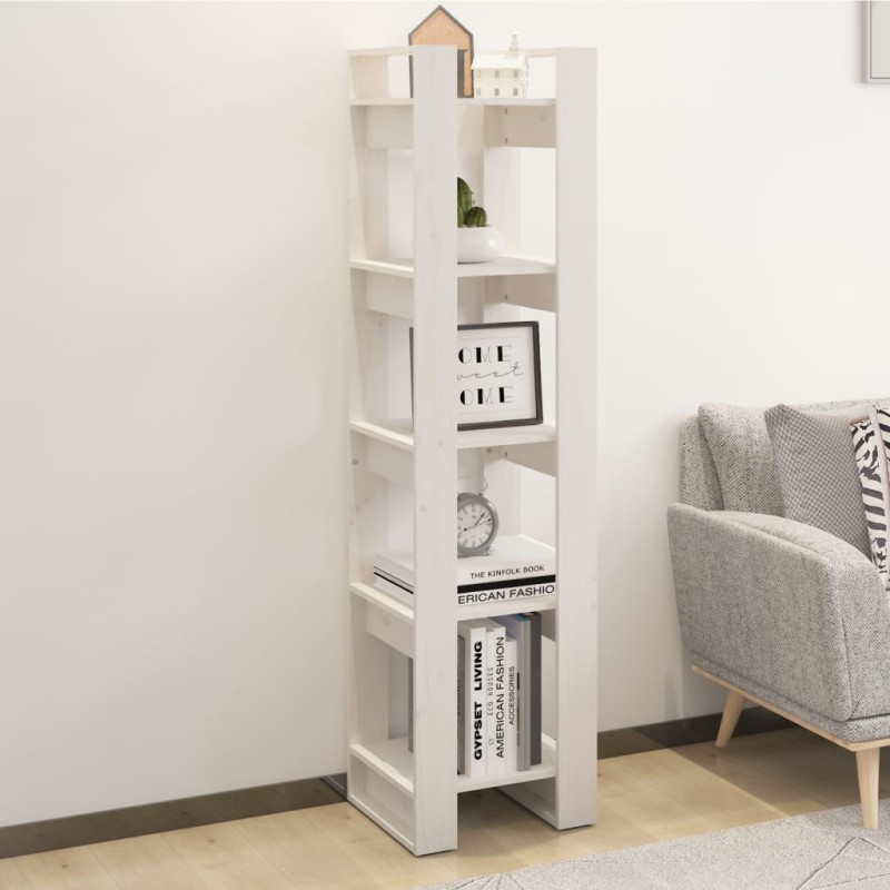 vidaXL Libreria/Divisorio Bianco 41x35x160cm in Legno Massello di Pino