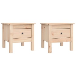 vidaXL Tavolini 2 pz 40x40x39 cm Legno Massello di Pino