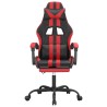 Sedia da Gaming Girevole Poggiapiedi Nero e Rosso Similpelle