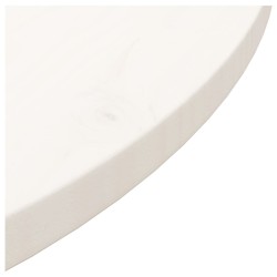 vidaXL Piano Tavolo Bianco Ø70x2,5 cm in Legno Massello di Pino