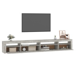 vidaXL Mobile Porta TV con Luci LED Grigio Cemento 270x35x40 cm