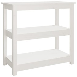 Tavolo Consolle Bianco 80x40x74 cm in Legno Massello di Pino