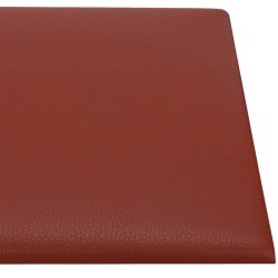 Pannelli Murali 12 pz Rosso Vino 30x15 cm in Similpelle 0,54 m²