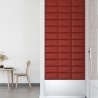 Pannelli Murali 12 pz Rosso Vino 30x15 cm in Similpelle 0,54 m²