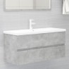 Mobile Bagno con Lavabo Integrato Grigio Cemento in Truciolato