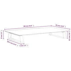 Supporto per Monitor Bianco 60x35x8cm Vetro Temperato e Metallo