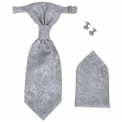 Set Gilet di Nozze da Uomo Paisley Elegante Taglia 52 Argento