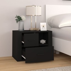 vidaXL Comodino Nero 60x36x45 cm in Legno ingegnerizzato