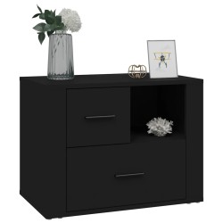 vidaXL Comodino Nero 60x36x45 cm in Legno ingegnerizzato