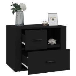 vidaXL Comodino Nero 60x36x45 cm in Legno ingegnerizzato