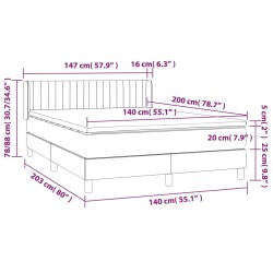 Giroletto a Molle con Materasso Tortora 140x200 cm in Tessuto