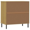 vidaXL Credenza 3 Cassetti Marrone 77x40x79,5 cm Legno Massello OSLO