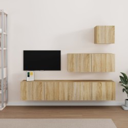 vidaXL Set di Mobili Porta TV 4 pz Rovere Sonoma in Legno ingegnerizzato