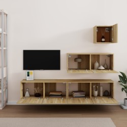 vidaXL Set di Mobili Porta TV 4 pz Rovere Sonoma in Legno ingegnerizzato