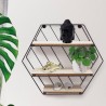 Home&Styling Scaffale da Parete 3 Ripiani Naturale e Nero