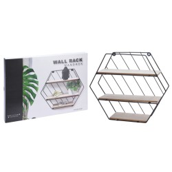 Home&Styling Scaffale da Parete 3 Ripiani Naturale e Nero