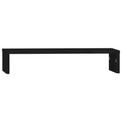 Supporto per Monitor Nero 50x27x10 in Legno Massello di Pino