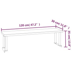 vidaXL Tavolo Lavoro Cucina con Ripiano 120x60x115 cm Acciaio Inox