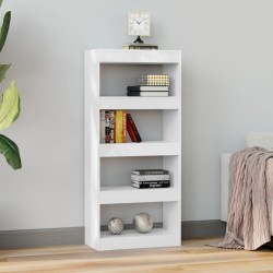 vidaXL Libreria/Divisorio Bianco Lucido 60x30x135 cm Legno ingegnerizzato