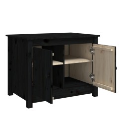 vidaXL Tavolino da Salotto Nero 71x49x55 cm in Legno Massello di Pino