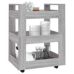 vidaXL Carrello da Cucina Grigio Sonoma 60x45x80 cm Legno ingegnerizzato