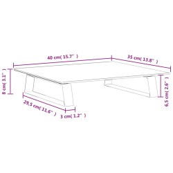 Supporto per Monitor Nero 40x35x8cm Vetro Temperato e Metallo