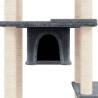 vidaXL Albero per Gatti con Tiragraffi in Sisal Grigio Scuro 176 cm