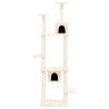 vidaXL Albero per Gatti con Tiragraffi in Sisal Crema 176 cm