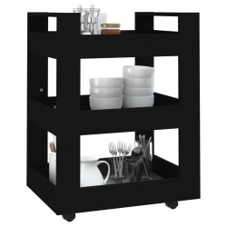 vidaXL Carrello da Cucina Nero 60x45x80 cm in Legno ingegnerizzato