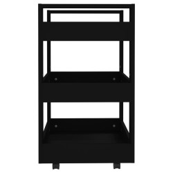 vidaXL Carrello da Cucina Nero 60x45x80 cm in Legno ingegnerizzato