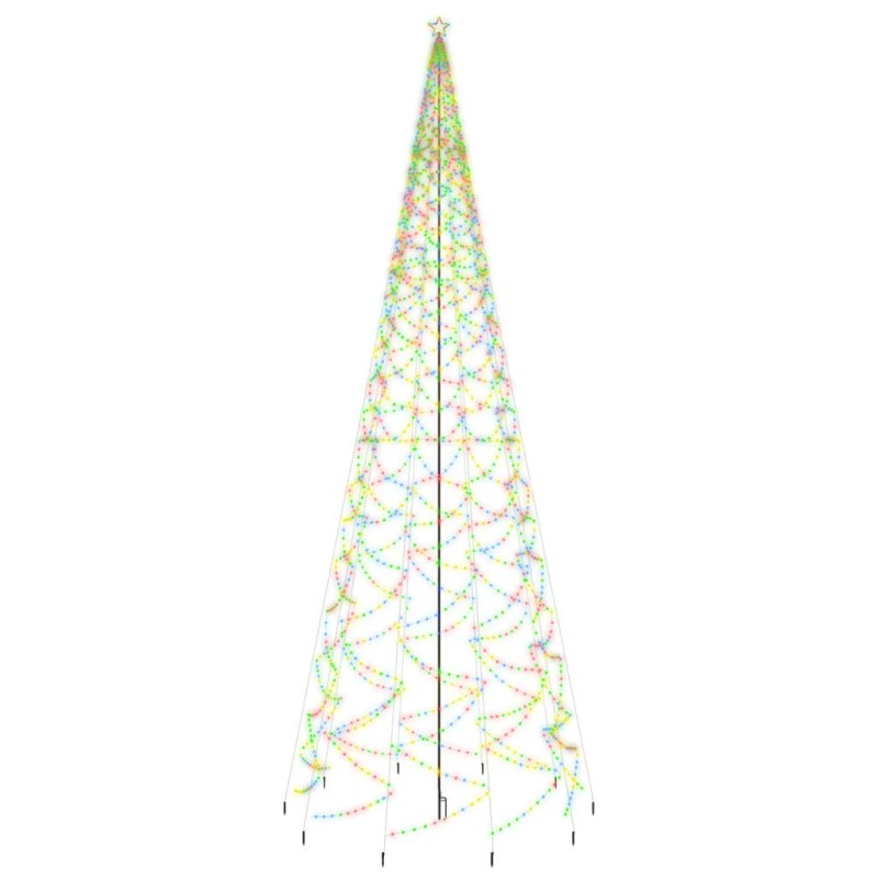 vidaXL Albero di Natale con Puntale Colorato 3000 LED 800 cm