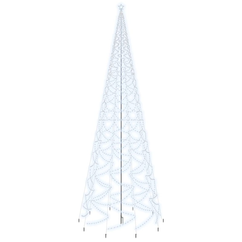 vidaXL Albero di Natale con Puntale Bianco Freddo 3000 LED 800 cm