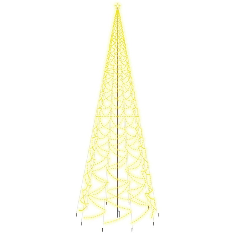 vidaXL Albero di Natale con Puntale Bianco Caldo 3000 LED 800 cm