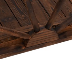 Ponte Giardino con Mezza Ruota 99x50x38 cm Legno Massello Abete