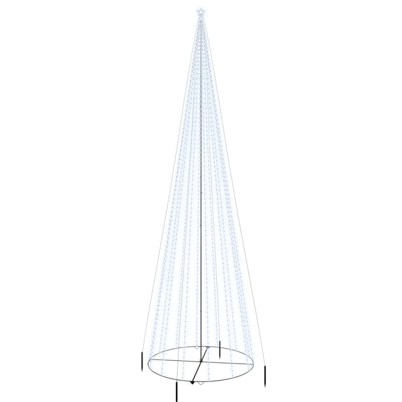 vidaXL Albero di Natale a Cono Bianco Freddo 1134 LED 230x800 cm